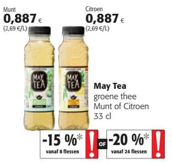 Promoties May tea groene thee munt of citroen - May Tea - Geldig van 14/08/2019 tot 27/08/2019 bij Colruyt