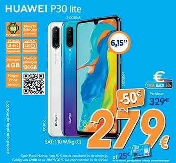 Promoties Huawei p30 lita - Huawei - Geldig van 16/08/2019 tot 31/08/2019 bij Krefel