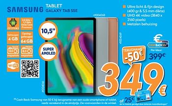 Promoties Samsung tablet galaxy tab s5e - Samsung - Geldig van 16/08/2019 tot 31/08/2019 bij Krefel