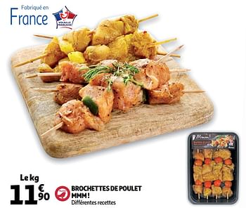 Promotions Brochettes de poulet mmm ! - Produit Maison - Auchan Ronq - Valide de 13/08/2019 à 27/08/2019 chez Auchan Ronq