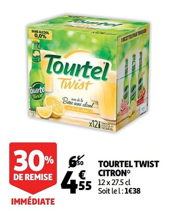 Promotions Tourtel twist citron - Tourtel - Valide de 13/08/2019 à 27/08/2019 chez Auchan Ronq