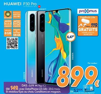 Promotions Huawei p30 pro - Huawei - Valide de 16/08/2019 à 31/08/2019 chez Krefel