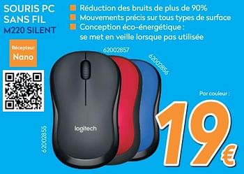 Promoties Logitech souris pc m220 silent - Logitech - Geldig van 16/08/2019 tot 31/08/2019 bij Krefel