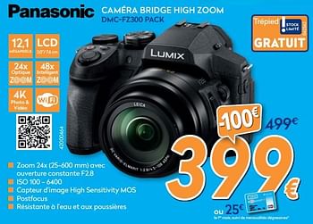 Promotions Panasonic caméra high zoom bridge dmc-fz300 pack - Panasonic - Valide de 16/08/2019 à 31/08/2019 chez Krefel