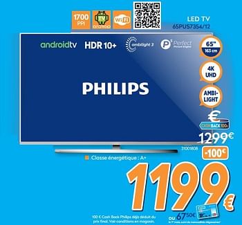 Promotions Philips led tv 65pus7354-12 - Philips - Valide de 16/08/2019 à 31/08/2019 chez Krefel