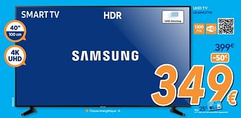 Promoties Samsung uhd tv ue40nu7110 - Samsung - Geldig van 16/08/2019 tot 31/08/2019 bij Krefel