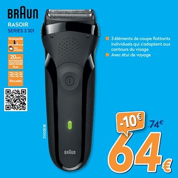 Promoties Braun rasoir series 3 301 - Braun - Geldig van 16/08/2019 tot 31/08/2019 bij Krefel