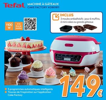 Promotions Tefal machine à gâteaux cake factory kd801811 - Tefal - Valide de 16/08/2019 à 31/08/2019 chez Krefel