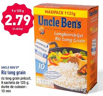 Promoties Riz long grain - Uncle Ben's - Geldig van 19/08/2019 tot 24/08/2019 bij Aldi