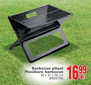 Promoties Barbecue pliant plooibare barbecue - Brase - Geldig van 20/08/2019 tot 02/09/2019 bij Cora