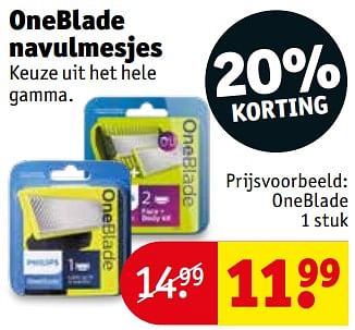 Promoties Oneblade navulmesjes oneblade - Huismerk - Kruidvat - Geldig van 20/08/2019 tot 25/08/2019 bij Kruidvat