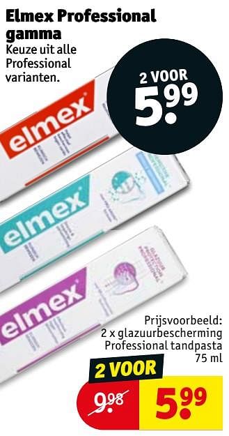 Promoties Elmex professional gamma glazuurbescherming professional tandpasta - Elmex - Geldig van 20/08/2019 tot 25/08/2019 bij Kruidvat