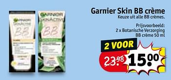 Promoties Garnier skin bb crème botanische verzorging bb crème - Garnier - Geldig van 20/08/2019 tot 25/08/2019 bij Kruidvat