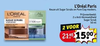 Promotions L`oréal paris anti-vermoeidheid sugar scrub - L'Oreal Paris - Valide de 20/08/2019 à 25/08/2019 chez Kruidvat