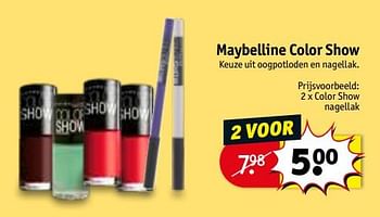 Promoties Maybelline color show color show nagellak - Maybelline - Geldig van 20/08/2019 tot 25/08/2019 bij Kruidvat