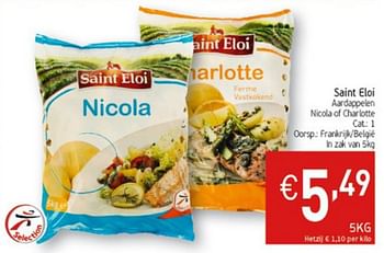Promotions Saint eloi aardappelen nicola of charlotte - Saint Eloi - Valide de 20/08/2019 à 25/08/2019 chez Intermarche