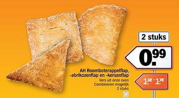 Promoties Ah roomboterappelflap, -abrikozenflap en -kersenflap - Huismerk - Albert Heijn - Geldig van 19/08/2019 tot 25/08/2019 bij Albert Heijn