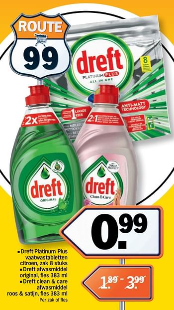 Promotions Dreft platinum plus vaatwastabletten citroen - Dreft - Valide de 19/08/2019 à 25/08/2019 chez Albert Heijn