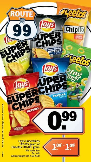 Promoties Lay`s superchips of cheetos - Lay's - Geldig van 19/08/2019 tot 25/08/2019 bij Albert Heijn