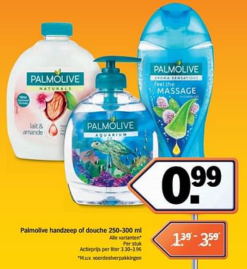 Promotions Palmolive handzeep of douche - Palmolive - Valide de 19/08/2019 à 25/08/2019 chez Albert Heijn