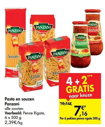 Promoties Pasta en sauzen panzani penne rigate - Panzani - Geldig van 14/08/2019 tot 26/08/2019 bij Carrefour