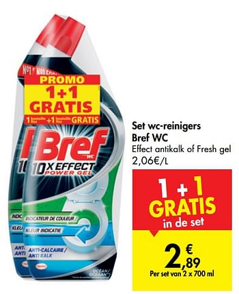 Promoties Set wc-reinigers bref wc - Bref - Geldig van 14/08/2019 tot 26/08/2019 bij Carrefour