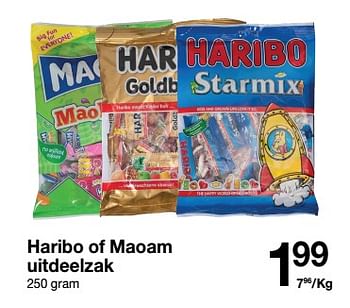 Promotions Haribo of maoam uitdeelzak - Produit maison - Zeeman  - Valide de 17/08/2019 à 23/08/2019 chez Zeeman