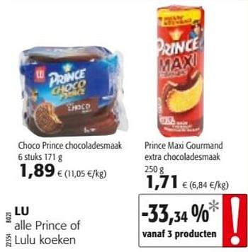 Promoties Lu alle prince of lulu koeken - Lu - Geldig van 14/08/2019 tot 27/08/2019 bij Colruyt