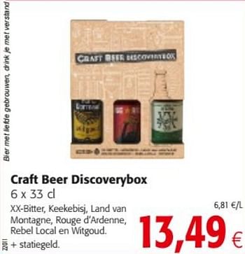 Promotions Craft beer discoverybox - Produit maison - Colruyt - Valide de 14/08/2019 à 27/08/2019 chez Colruyt