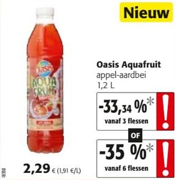 Promoties Oasis aquafruit appel-aardbei - Oasis - Geldig van 14/08/2019 tot 27/08/2019 bij Colruyt