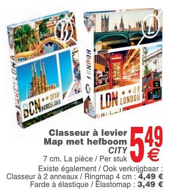 Promotions Classeur à levier map met hefboom city - Produit maison - Cora - Valide de 20/08/2019 à 02/09/2019 chez Cora