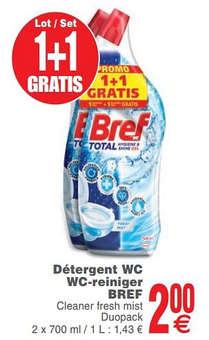 Promoties Détergent wc wc-reiniger bref - Bref - Geldig van 20/08/2019 tot 26/08/2019 bij Cora