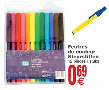 Promoties Feutres de couleur kleurstiften - Huismerk - Cora - Geldig van 20/08/2019 tot 02/09/2019 bij Cora