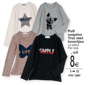 Promoties Pull sequins trui met lovertjes - Huismerk - Cora - Geldig van 20/08/2019 tot 02/09/2019 bij Cora