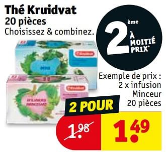 Promotions Thé kruidvat infusion minceur - Produit maison - Kruidvat - Valide de 20/08/2019 à 25/08/2019 chez Kruidvat
