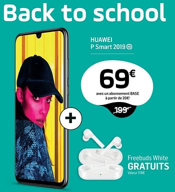 Promoties Huawei p smart 2019 - Huawei - Geldig van 20/08/2019 tot 14/09/2019 bij Base