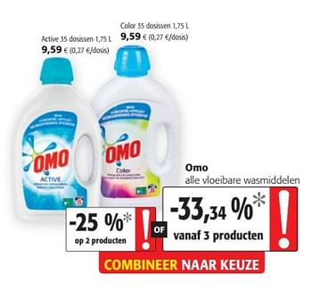 Promoties Omo alle vloeibare wasmiddelen - Omo - Geldig van 14/08/2019 tot 27/08/2019 bij Colruyt