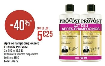 Promotions Après-shampooing expert franck provost - Franck Provost - Valide de 19/08/2019 à 01/09/2019 chez Géant Casino