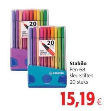 Promotions Stabilo pen 68 kleurstiften - Stabilo - Valide de 14/08/2019 à 27/08/2019 chez Colruyt