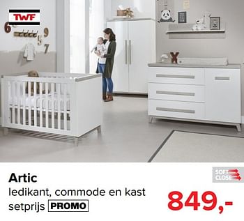 Promoties Artic ledikant, commode en kast setprijs - TWF - Geldig van 05/08/2019 tot 31/08/2019 bij Baby-Dump