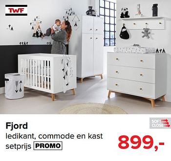 Promoties Fjord ledikant, commode en kast setprijs - TWF - Geldig van 05/08/2019 tot 31/08/2019 bij Baby-Dump