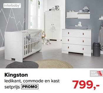 Promoties Kingston ledikant, commode en kast setprijs - Interbaby - Geldig van 05/08/2019 tot 31/08/2019 bij Baby-Dump