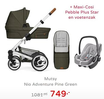 Promoties Mutsy nio adventure pine green - Mutsy - Geldig van 19/08/2019 tot 25/08/2019 bij Baby & Tiener Megastore