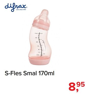 Promoties S-fles smal - Difrax - Geldig van 05/08/2019 tot 31/08/2019 bij Baby-Dump