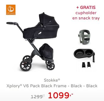 Promoties Stokke xplory v6 pack black frame - black - black - Stokke - Geldig van 19/08/2019 tot 25/08/2019 bij Baby & Tiener Megastore