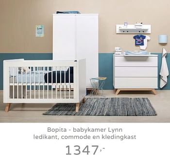 Promoties Bopita - babykamer lynn ledikant, commode en kledingkast - Bopita - Geldig van 19/08/2019 tot 25/08/2019 bij Baby & Tiener Megastore