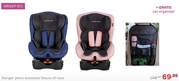 Promoties Ranger jeans autostoel blauw of roze - Xadventure - Geldig van 19/08/2019 tot 25/08/2019 bij Baby & Tiener Megastore