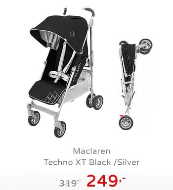 Promoties Maclaren techno xt black - silver - Maclaren - Geldig van 19/08/2019 tot 25/08/2019 bij Baby & Tiener Megastore