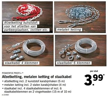 Promotions Afzetketting, metalen ketting of staalkabel - PowerFix - Valide de 26/08/2019 à 31/08/2019 chez Lidl