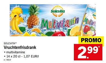 Promoties Vruchtenfrisdrank - Solevita - Geldig van 26/08/2019 tot 31/08/2019 bij Lidl